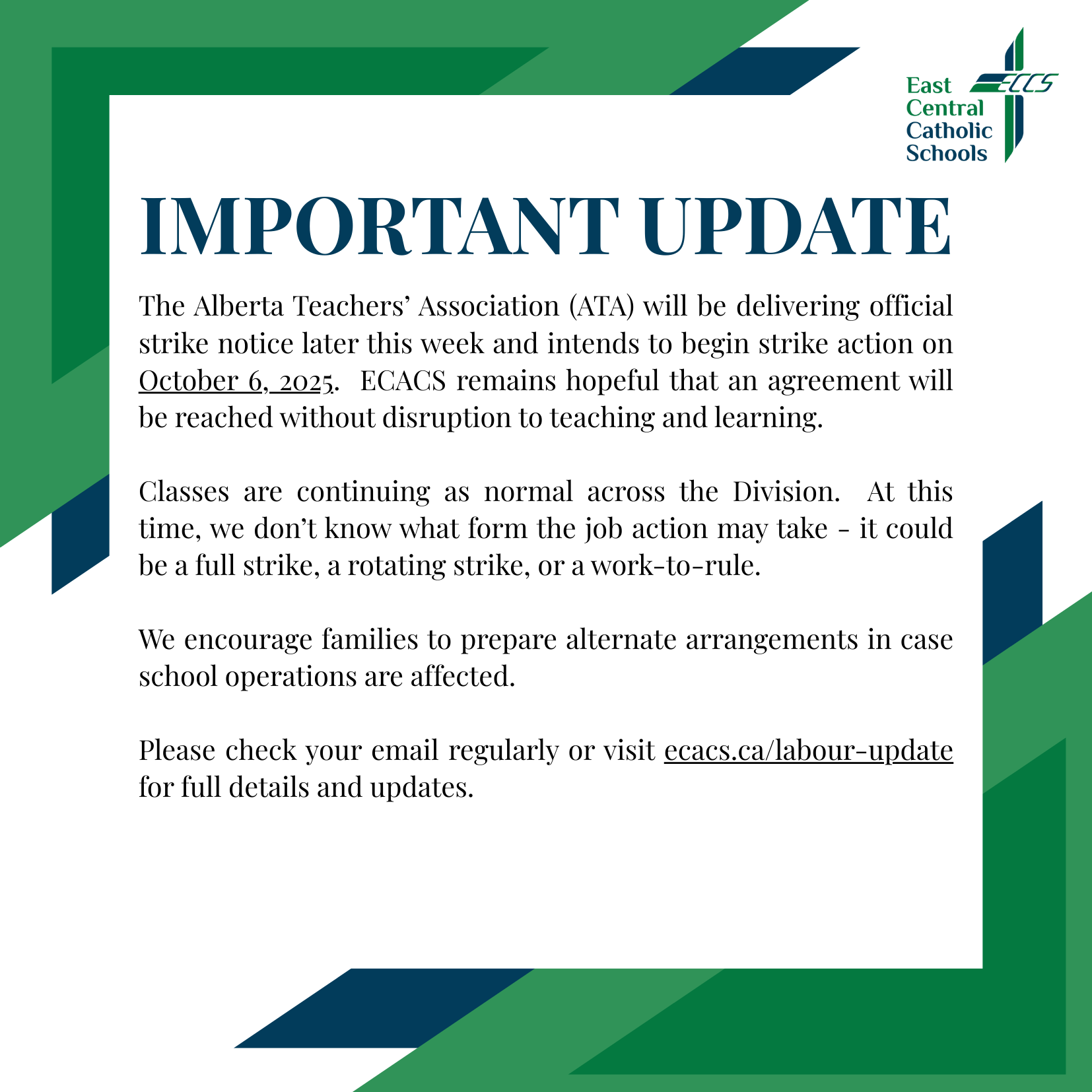 ATA Labour Action Important Update 2 